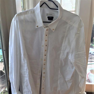 Versace - New Button Down - White w Gold Accents